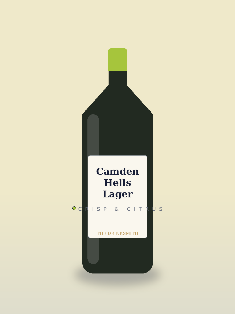 Camden Hells Lager. Crisp & Citrus (placeholder).